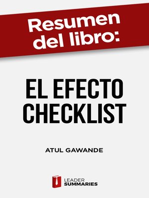 cover image of Resumen del libro "El efecto Checklist" de Atul Gawande